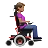 Woman In Motorized Wheelchair Facing Right: Medium Skin Tone