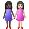 Women Holding Hands: Dark Skin Tone, Light Skin Tone Emoji 👩🏿‍🤝‍👩🏻 image - Samsung style