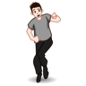 Man Dancing: Light Skin Tone Emoji 🕺🏻 image - Emojidex style