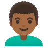 Man: Medium-Dark Skin Tone, Curly Hair Emoji 👨🏾‍🦱 image - Google Noto Color style