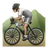 Person Mountain Biking: Medium Skin Tone