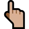 Backhand Index Pointing Up: Medium-Light Skin Tone Emoji 👆🏼 image - Microsoft Windows 10 Segoe UI Emoji style