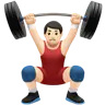 Man Lifting Weights: Light Skin Tone Emoji 🏋🏻‍♂️ image - Apple style