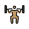 Person Lifting Weights: Medium Skin Tone Emoji 🏋🏽 image - OpenMoji style