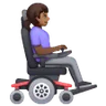Woman In Motorized Wheelchair Facing Right: Medium-Dark Skin Tone Emoji 👩🏾‍🦼‍➡️ image - Samsung style