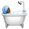 Person Taking Bath: Medium-Dark Skin Tone Emoji 🛀🏾 image - Huawei Harmony OS style