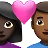 Couple With Heart: Woman, Man, Dark Skin Tone, Medium-Dark Skin Tone