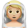 Person With Veil: Medium-Light Skin Tone Emoji 👰🏼 image - Apple style