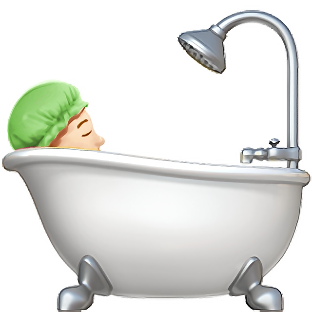 Person Taking Bath: Light Skin Tone