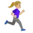 Woman Running Facing Right: Medium-Light Skin Tone