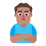 Man Pouting: Medium Skin Tone Emoji 🙎🏽‍♂️ image - Microsoft Classic 2D style