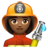 Woman Firefighter: Medium-Dark Skin Tone Emoji 👩🏾‍🚒 image - WhatsApp style