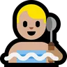 Man In Steamy Room: Medium-Light Skin Tone Emoji 🧖🏼‍♂️ image - Microsoft Windows 10 Segoe UI Emoji style