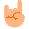 Sign Of The Horns: Medium-Light Skin Tone Emoji 🤘🏼 image - Tossface style