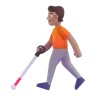 Person With White Cane: Medium Skin Tone Emoji 🧑🏽‍🦯 image - Microsoft 3D Fluent style