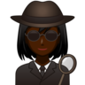 Woman Detective: Dark Skin Tone Emoji 🕵🏿‍♀️ image - Emojidex style