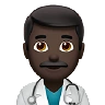 Man Health Worker: Dark Skin Tone Emoji 👨🏿‍⚕️ image - Apple style