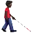 Man With White Cane Facing Right: Dark Skin Tone