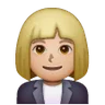 Woman Office Worker: Medium-Light Skin Tone Emoji 👩🏼‍💼 image - Samsung style