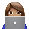 Woman Technologist: Medium Skin Tone Emoji 👩🏽‍💻 image - Apple style