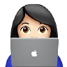Woman Technologist: Light Skin Tone Emoji 👩🏻‍💻 image - Apple style