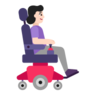 Woman In Motorized Wheelchair Facing Right: Light Skin Tone Emoji 👩🏻‍🦼‍➡️ image - Microsoft Classic 2D style