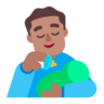 Man Feeding Baby: Medium Skin Tone Emoji 👨🏽‍🍼 image - Microsoft Classic 2D style