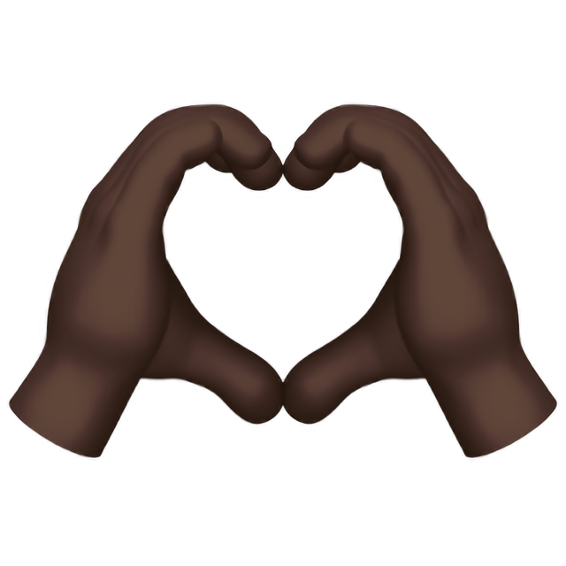 Heart Hands: Dark Skin Tone