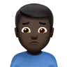 Man Frowning: Dark Skin Tone Emoji 🙍🏿‍♂️ image - Apple style