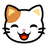 오픈 입으로 웃는 고양이 얼굴