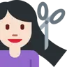 Woman Getting Haircut: Light Skin Tone Emoji 💇🏻‍♀️ image - Twitter / X (Twemoji) style