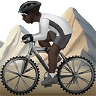 Person Mountain Biking: Dark Skin Tone Emoji 🚵🏿 image - Apple style
