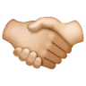 Handshake: Medium-Light Skin Tone, Light Skin Tone Emoji 🫱🏼‍🫲🏻 image - Samsung style