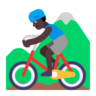 Man Mountain Biking: Dark Skin Tone Emoji 🚵🏿‍♂️ image - Microsoft Classic 2D style