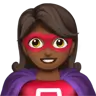 Woman Superhero: Medium-Dark Skin Tone Emoji 🦸🏾‍♀️ image - Apple style