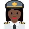 Woman Pilot: Dark Skin Tone Emoji 👩🏿‍✈️ image - Twitter / X (Twemoji) style