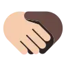 Handshake: Light Skin Tone, Dark Skin Tone Emoji 🫱🏻‍🫲🏿 image - Tossface style