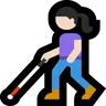 Woman With White Cane: Light Skin Tone Emoji 👩🏻‍🦯 image - Microsoft Windows 10 Segoe UI Emoji style