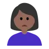 Woman Frowning: Medium-Dark Skin Tone Emoji 🙍🏾‍♀️ image - Tossface style