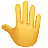 Handrücken erhoben