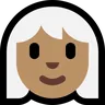 Woman: Medium Skin Tone, White Hair Emoji 👩🏽‍🦳 image - Microsoft Windows 10 Segoe UI Emoji style