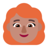 Woman: Medium Skin Tone, Red Hair Emoji 👩🏽‍🦰 image - Microsoft Classic 2D style