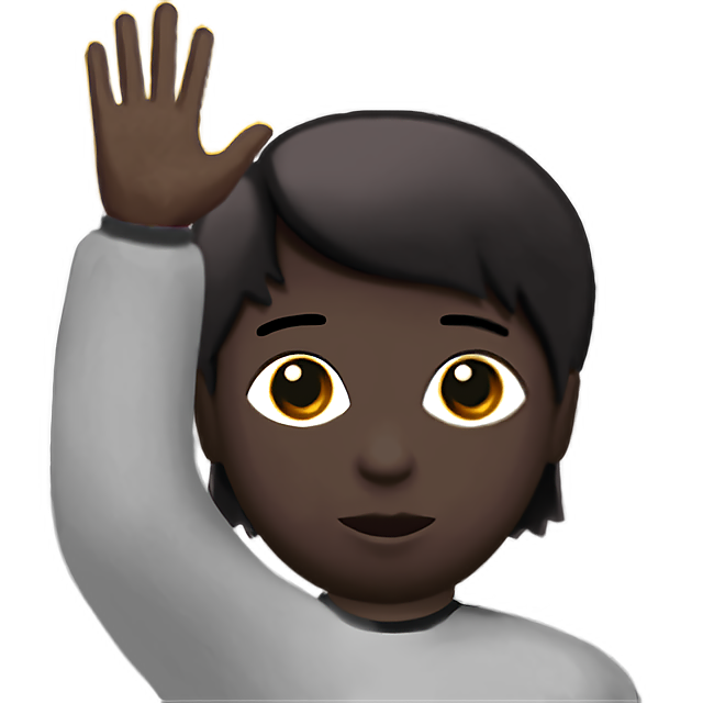 Person Raising Hand: Dark Skin Tone