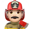 Man Firefighter: Light Skin Tone Emoji 👨🏻‍🚒 image - Apple style