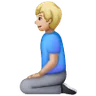 Man Kneeling: Medium-Light Skin Tone Emoji 🧎🏼‍♂️ image - Samsung style