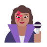 Woman Singer: Medium Skin Tone Emoji 👩🏽‍🎤 image - Microsoft Classic 2D style