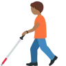 Person With White Cane: Medium-Dark Skin Tone Emoji 🧑🏾‍🦯 image - Twitter / X (Twemoji) style