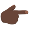 Backhand Index Pointing Right: Dark Skin Tone Emoji 👉🏿 image - Facebook Messenger (2016) style