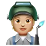 Factory Worker: Medium-Light Skin Tone Emoji 🧑🏼‍🏭 image - WhatsApp style