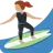 Woman Surfing: Medium Skin Tone